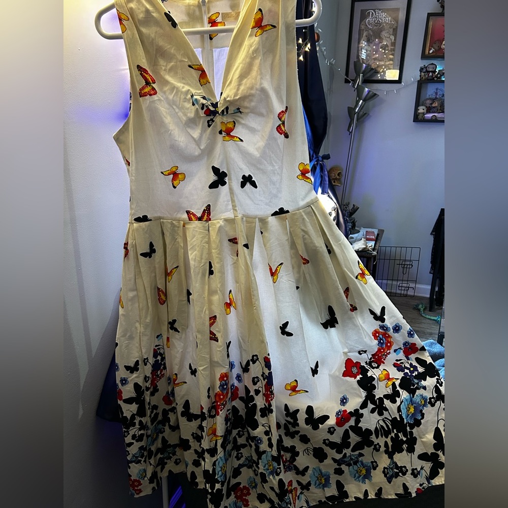 Belle Poque Sleeveless Vintage Dress with Belt 1950s Dresses for Women XL